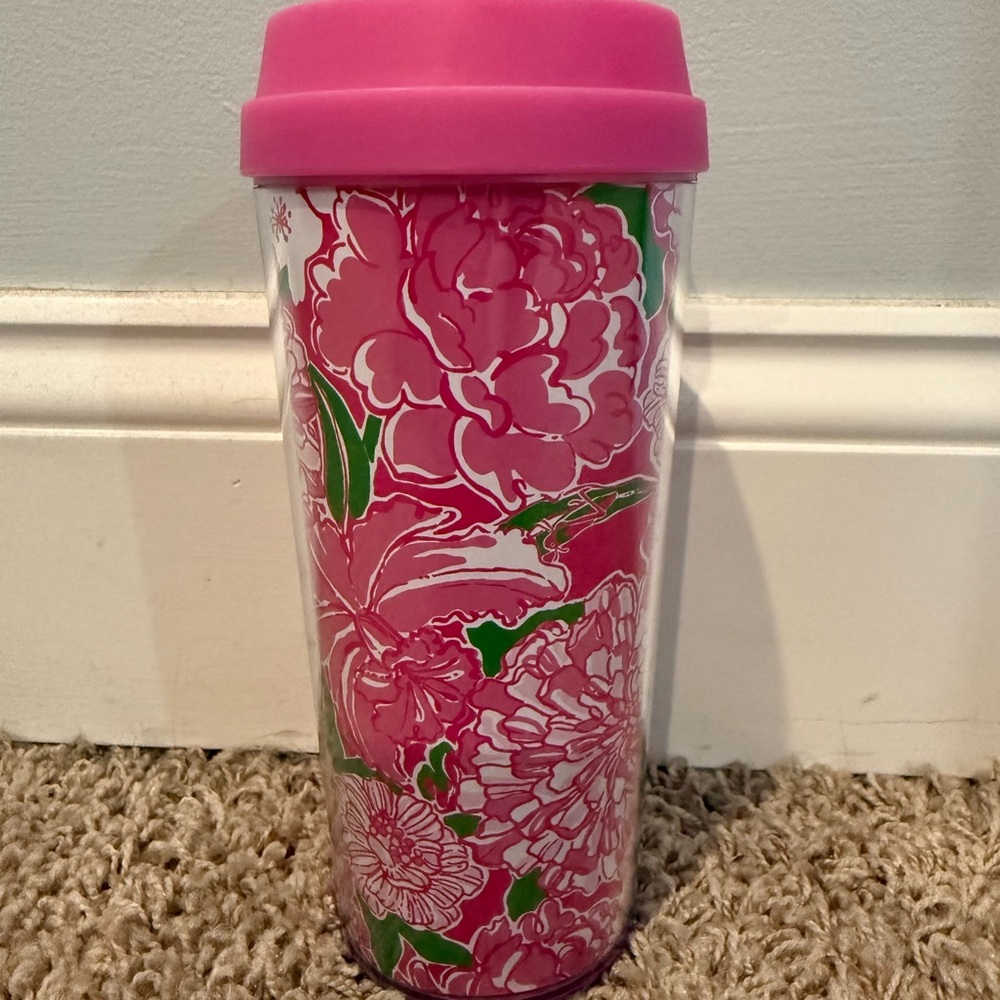 Lilly Pulitzer Pink Floral Tumbler 16 oz